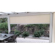 Rideau screen motorisé beige pour pergola aluminium