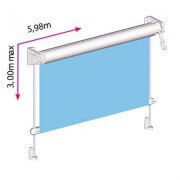 Store à Guide électrique 6 m toile pvc précontraint pour pergola sur mesure