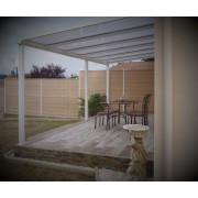 Pergola Aluminium blanc adossée 7x3.5