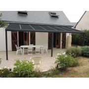 Pergola Alu adossée 8x4 gris 7016 foncé thermotop