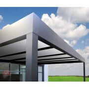 Pergola adossée toit plat gris 7016