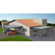 Carport adossé 10x5 toit plat panneau sandwich