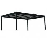 Carport toit plat gris foncé autoportant