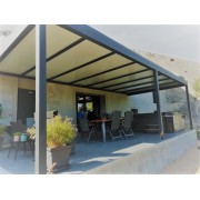 Pergola aluminium 9x4 adossée toit plat thermotop