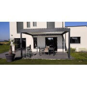 Pergola bioclimatique 5x4 lames orientables perpendiculaires 