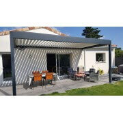 Pergola bioclimatique 6x4 lames perpendiculaires