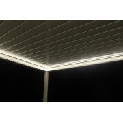 Led 3 côtés pergola bioclimatique lames perpendiculaires 