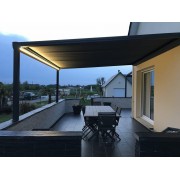 Led coffre avant pergola toile enroulable dickson micro-perforée 