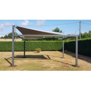 Pergola voile ombrage étanche gris anthracite 5x5