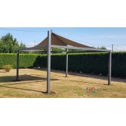 Pergola voile ombrage étanche 5x5 gris