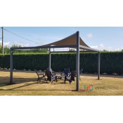 Pergola voile ombrage étanche 5x5 gris anthracite