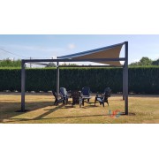 Pergola 5x5 voile ombrage étanche anthracite