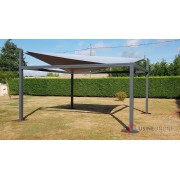 Pergola 5x5 voile ombrage étanche gris anthracite