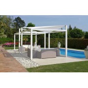 Pergola toile d'ombrage micro-perforée blanche 4x4