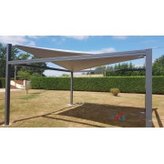 Pergola toile d'ombrage micro-perforée gris 5x5