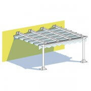 Pergola toile rétractable micro-perforée adossée