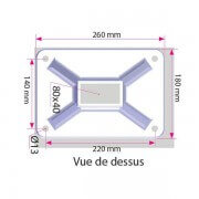 Dimensions platine de fixation pergola toile rétractable autoportée micro-perforée