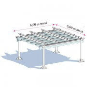 Pergola toile rétractable autoportée micro-perforée