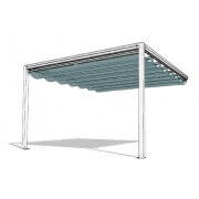 Pergola toile rétractable 5x4 micro-perforée adossée