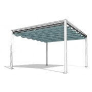 Pergola 5x5 4 poteaux toile rétractable étanche 