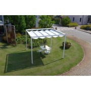 Pergola toile rétractable étanche autoportée 3x3