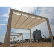 Pergola 4x4 toile rétractable étanche 4 poteaux