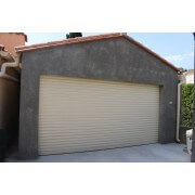 Porte de garage enroulable SOMFY 3x2 beige