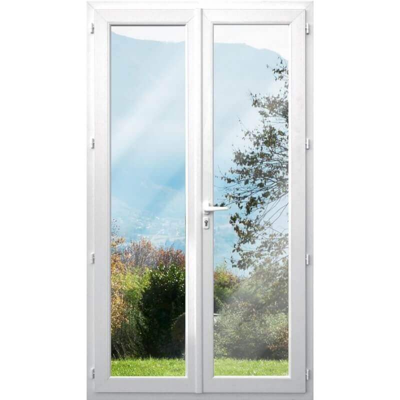 Porte-Fenêtre Sur Mesure PVC 2 Vantaux Gris Anthracite
