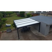 Structure Seule Pergola Toit Plat Aluminium Auto-Portée (pour toiture polycarbonate, panneau sandwich, solaire photovoltaique)