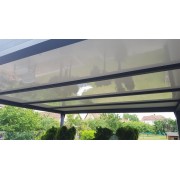 Pergola Alu toit plat panneau sandwich blanc