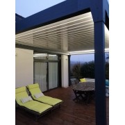 led 3 côtés pergola bioclimatique auto-portée lames perpendiculaires