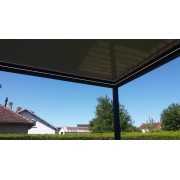 Led 3 côtés pergola bioclimatique lames perpendiculaires 