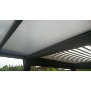 Structure Seule Pergola Toit Plat Aluminium Adossée (pour toiture polycarbonate, panneau sandwich, solaire photovoltaique, verre