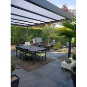 Structure Seule Pergola Toit Plat Aluminium Adossée (pour toiture polycarbonate, panneau sandwich, solaire photovoltaique, verre