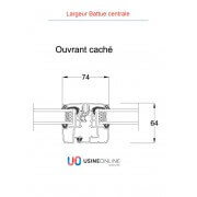 Largeur meneau central fenetre alu 2 vantaux