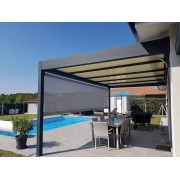 Pergola aluminium 6x4 toit plat panneau sandwich