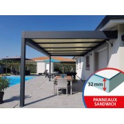 Pergola toit plat 6x4 adossée 