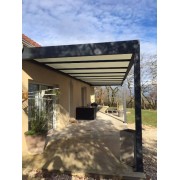 Pergola toit plat panneaux sandwich 12 m