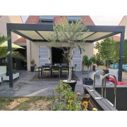 Pergola toit plat gris ral 7016