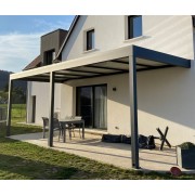 Pergola alu adossée toit plat 7.4x2.8