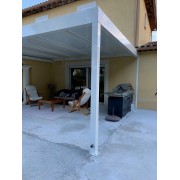 Pergola toit plat blanche