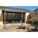 Pergola Aluminium Toit Panneaux Sandwich Isolant Épaisseur 32mm Adossée Sur Mesure