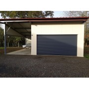 Porte de garage enroulable SOMFY gris anthracite