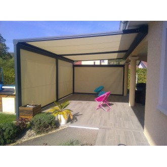 Store Screen Coffre 105 Toile UO Acrylique Vertical Extérieur Motorisé pour Pergola & Véranda Sur Mesure