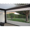 Store Screen Coffre 105 Toile PVC Cristal Transparent + Précontraint 502 Ferrari Vertical Motorisé Pergola & Véranda Sur Mesure