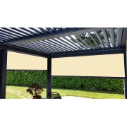 Store motorisé toile pvc précontraint pour pergola