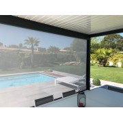 Rideau screen motorisé pour pergola micro-perforé