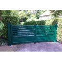 Portail Battant Aluminium Hélène 2/3 Ajouré Horizontal Manuel ou Électrique (Moteur Somfy ou Nice) Sur Mesure