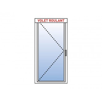 Porte Fenêtre Aluminium 1 Vantail KAWNEER tirant Gauche avec Volet Roulant Motorisé (Somfy ou Simu) ou Manuel Intégré Sur Mesure