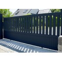 Portail Coulissant Aluminium Audrey Semi Ajouré Vertical Manuel ou Électrique (Moteur Somfy ou Nice) Sur Mesure